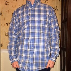Blue plaid button-down flannel | Sonoma